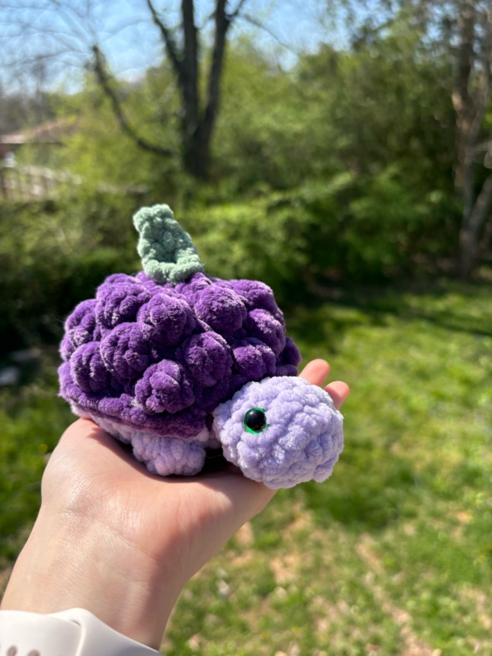 Handmade Crochet Grape Turtle Plush 🍇 – Cute Kawaii Gift